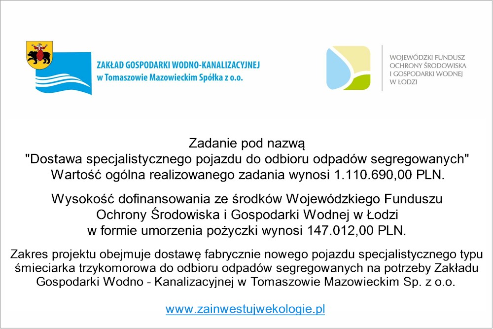 Dostawa specjalistycznego pojazdu do odbioru odpadów segregowanych
